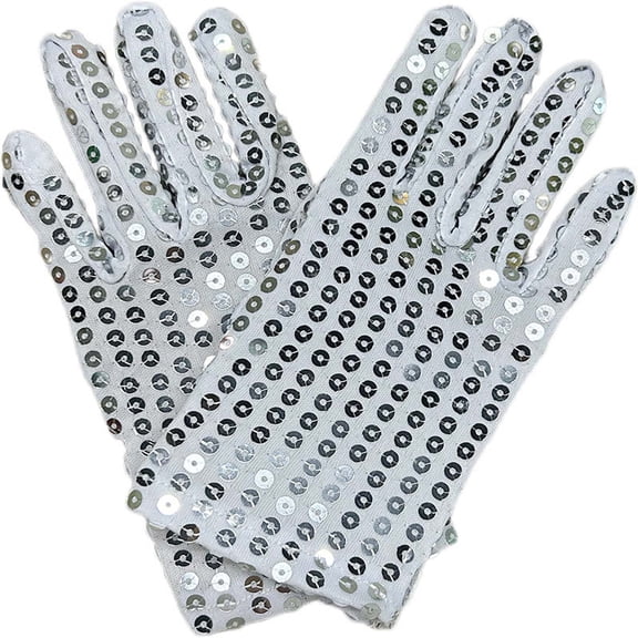 Orangide Sequin Gloves Sparkly Performance Gloves for Adults Kids, Full Finger Glitter Gloves for Halloween Party, Dance Stage Accessories