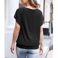 thumbnail image 5 of Uvplove Women's Summer Loose Casual Short Sleeve Chiffon Top T-Shirt Blouse,WS-Black,M, 5 of 13