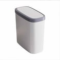 thumbnail image 2 of Wdhugt Gallon Slim Bathroom Trash Can With Soft Close Lid, Bathroom Lid Trash Can Household 8L Garbage Can With Removable Liner Bucket, for Narrow Spaces, Bathroom, Bedroom 13X7X11 In, 2 of 8