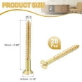 thumbnail image 2 of Uxcell Wood Screws Brass Slotted Flat Head Self Tapping Screws for Woodworking and Household Use M2.5 x 25mm 28Pcs, 2 of 7
