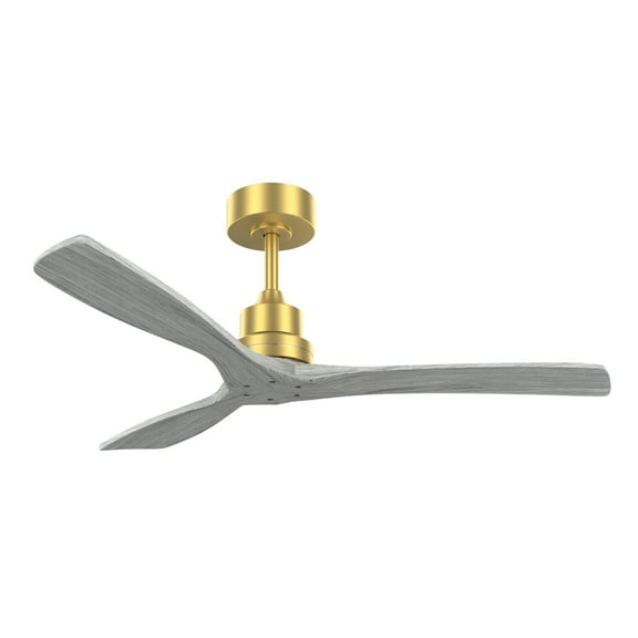 52 Inch Ceiling Fan No Light - Solid Wood Blades, DC Motor, Reversible, Minimalist Indoor Fan for Bedroom, Living Room, Patio