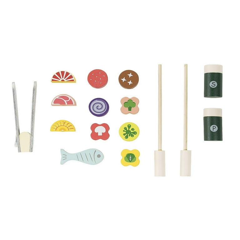 Jr. Grill Master's Wooden BBQ Grill Set with Accessories – Hearthsong
