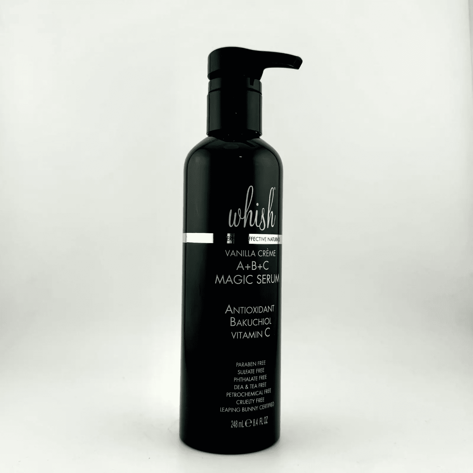 Whish Vanilla Crème A+B+C Magic Serum 8.4 oz | Antioxidant-Rich Body Serum with Bakuchiol & Vitamins C+E | Hydrates, Firms & Brightens Skin