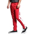 thumbnail image 4 of G-Style USA Men's Hip Hop Slim Fit Track Pants - Athletic Jogger Side Striped - Red/White - Small, 4 of 5