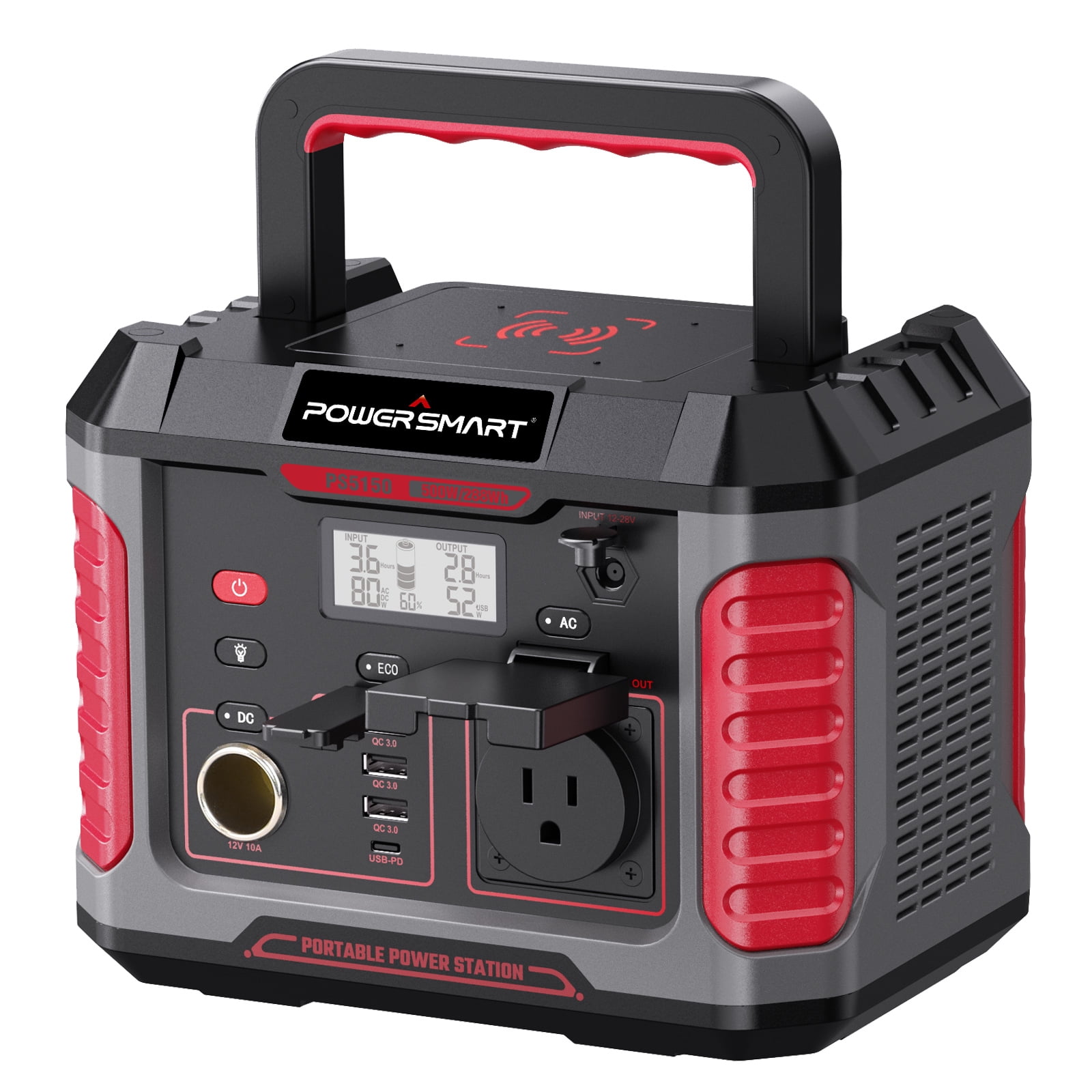 PowerSmart Portable Power Station 288Wh, Solar Generator Peak 1000W AC Output for Outdoors