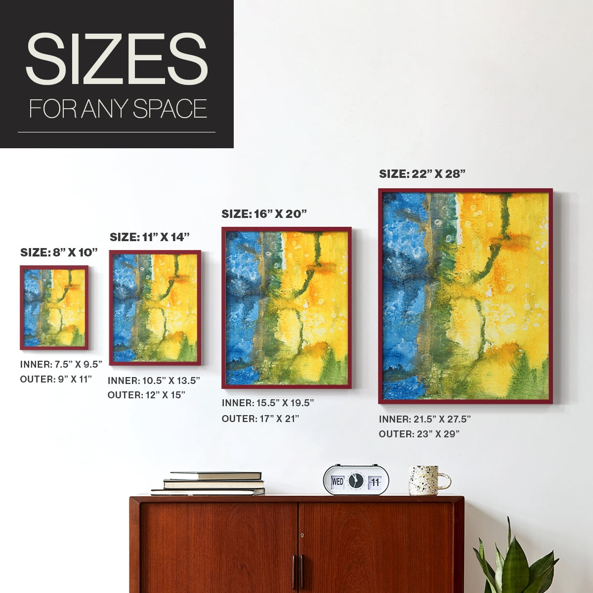 Aquatic Energy I Framed Print in Red Solid Wood Framed Print No Nail Hanging