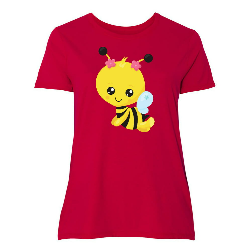 INKtastic - Inktastic Cute Little Bee, Bee With Flowers - Yellow Black ...
