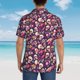 thumbnail image 4 of Fotbe music Skull record Guitar Camisa Hawaiana para Hombre Unisex – Camisa Casual de Verano con Botones de Manga Corta de Algodón y Lino,Medium, 4 of 7