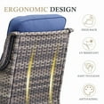 thumbnail image 6 of Opohoro 5 Pieces Outdoor Conversation Set with 43" Rectangular Fire Pit Table, Gray Rattan Furniture Set with Swivel Rocker Chairs, Blue for Patio Backyard Deck, 6 of 15