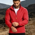 thumbnail image 6 of Men's Windproof Waterproof Jacket Stand Collar Casual Tops Lightweight Breathable Rain Jacket Hiking Fishing Running Work Outdoors Travel Essential | JASKFLY,Red M, 6 of 9