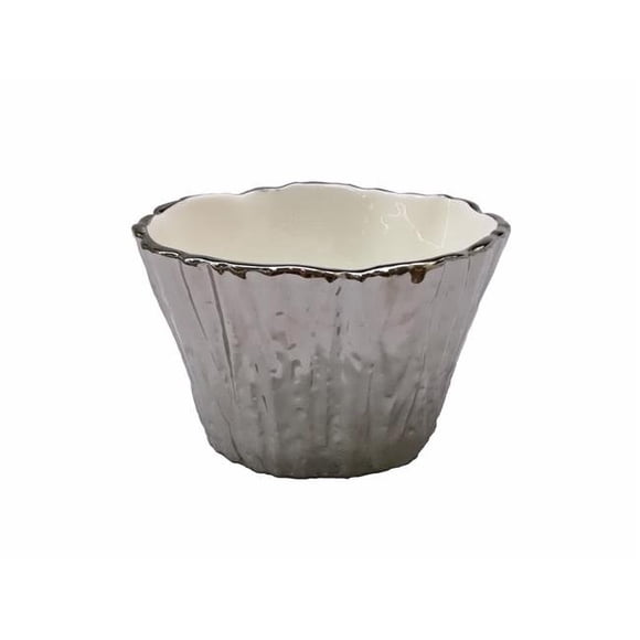Bol d'Écorce d'Arbre en Porcelaine Botanique de 5 Po&44; Argent