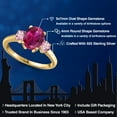 thumbnail image 2 of Gem Stone King 18K Yellow Gold Plated Silver Red Created Ruby and Pink Lab Grown Diamond Engagement Ring for Women | 2.50 Cttw | Oval 9X7MM | Gemstone July Birthstone | Size 5, 2 of 6