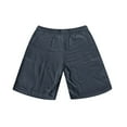 thumbnail image 4 of Godokuleh Lininco Mens Shorts, Mokaloha Mens Shorts, Men's Breathable Linen Embroidered Logo Loose Holiday Short Dark Blue S, 4 of 5