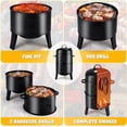 thumbnail image 4 of TCFUNDY 32" Vertical Charcoal Smoker Grill, Heavy-Duty BBQ Grill with Built-in Thermometer, 3 in 1 Grill and Smoker, Portable Meat Cooker with Air Vent for Outdoor Barbecue Cooking, 4 of 9