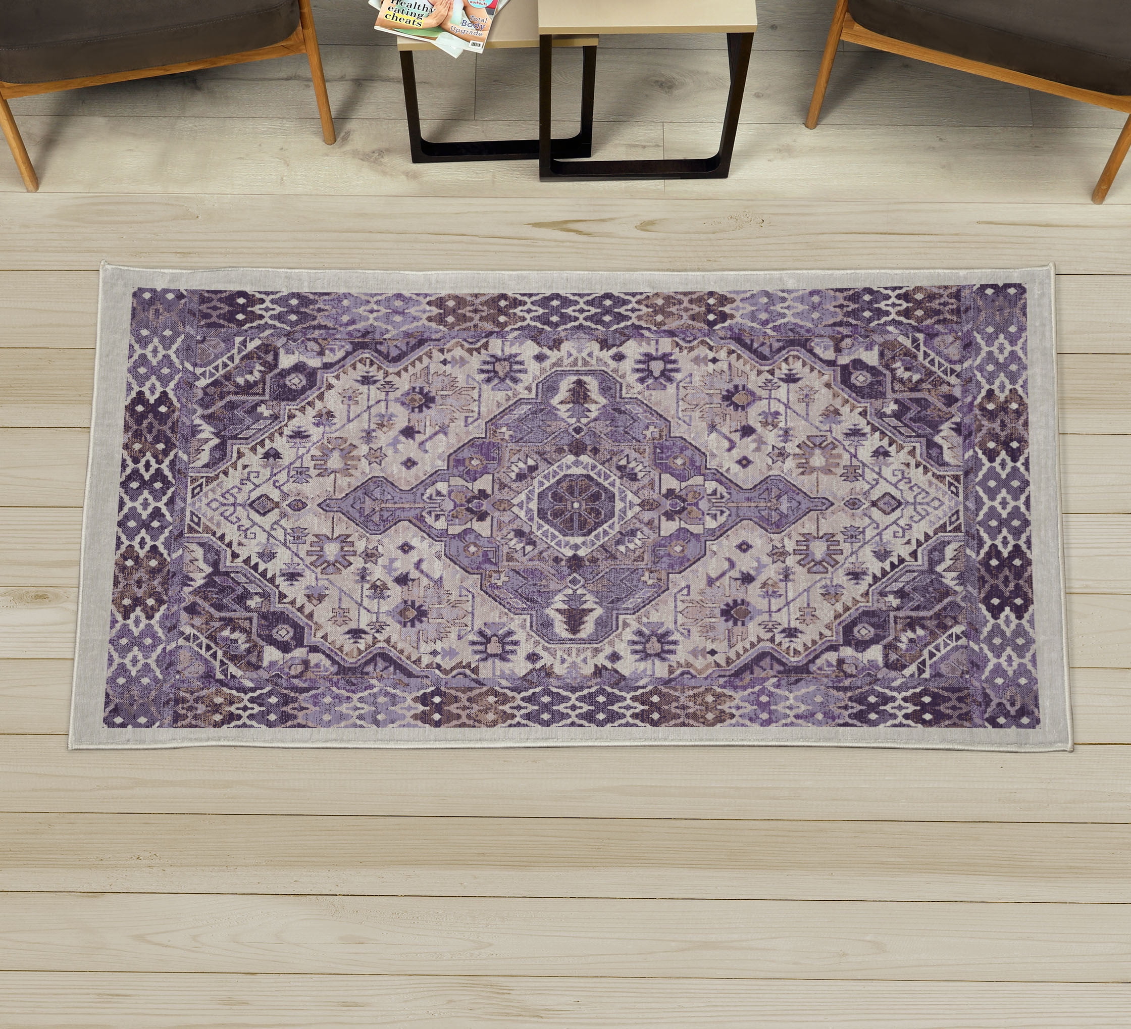 Ethnic Decorative Rug, Geometric Abstract Shapes from Past Art of ...