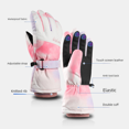 thumbnail image 4 of Guantes de invierno para exteriores, cálidos, para montar en bicicleta eléctrica, esquí, resistentes al viento, impermeables, con pantalla táctil, estampado para mujer, 4 of 4