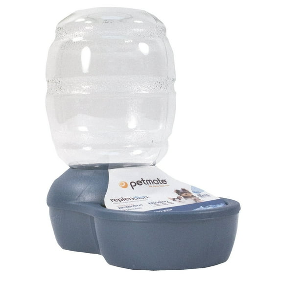 Petmate Replendish Gravity Pet Waterer with Microban for Cats and Dogs, Blue, 4 Gallons