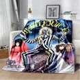thumbnail image 3 of Horror movie B-Beetlejuice blankets Flannel Warm blanket Soft and comfortable blanket Travel Blanket bed linings Birthday Gift, 3 of 5