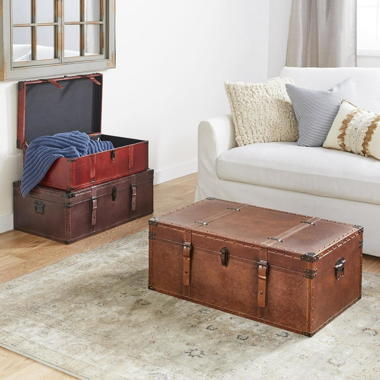 Free Shipping! DecMode Rustic Wood Stacked Style Storage