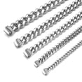 thumbnail image 3 of EOEMY 6mm-14mm Mens Miami Cuban Link Chain Solid Stainless Steel Necklace Or Bracelet-Silver-10mm-11Inch Bracelet, 3 of 8