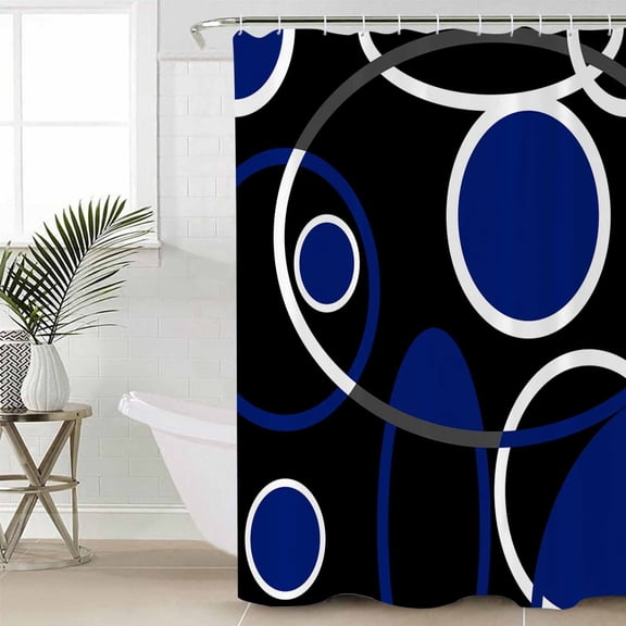 Shower Curtain for Bathroom Dark Blue Color BlockWaterproof Bath Curtains Shower Curtains with Hooks,Abstract Geometric LineBathroom Curtain Privacy Drapes for Bathtubs Toilet 36x72in