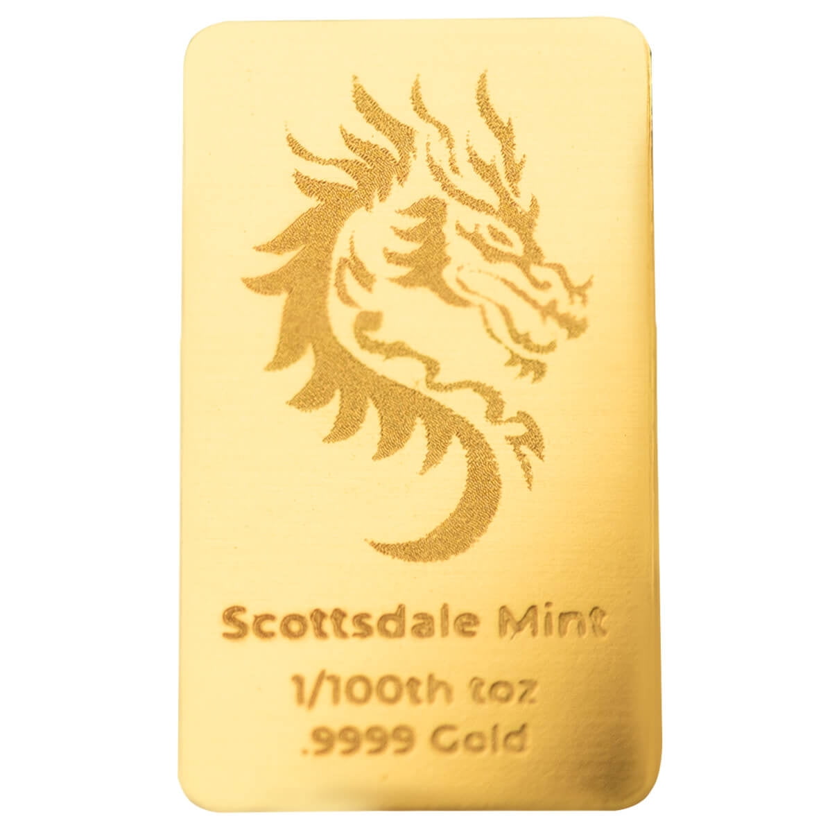 1/100 oz Gold Bar - Year of the Dragon .9999 Fine Gold Bullion Bar by Scottsdale Mint