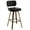 PU Back / Black, variant on Swivel Counter Height Bar Stools, Set of 1, 29" Upholstered PU Leather Barstools with Back Wood Legs, Mid Century Modern Bar Chair Island Stool for Kitchen Counter, Black