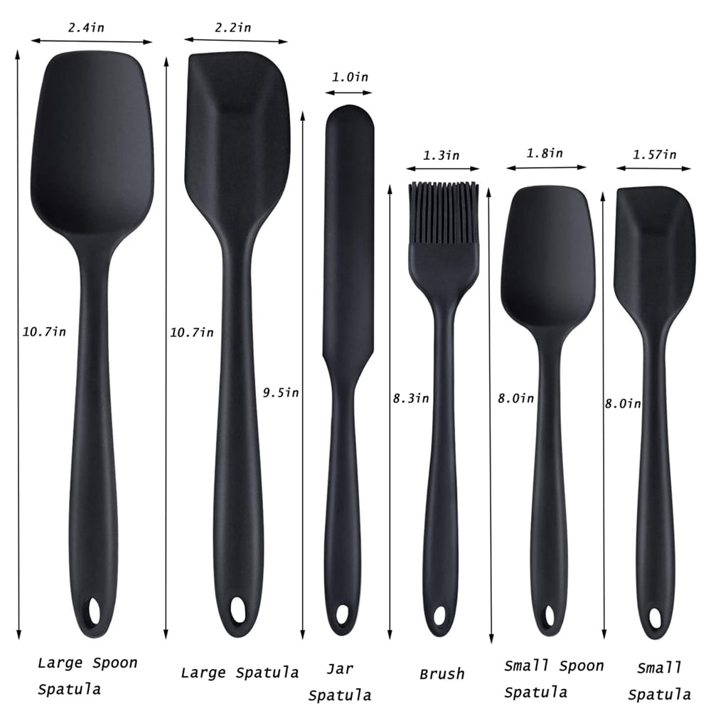 Tyethy Silicone Spatula Set of 6, Nonstick Spatula Rubber Heat Resistant Spatula Kitchen Utensil Set for Cooking Baking Mixing, BPA-Free, Dishwasher Safe