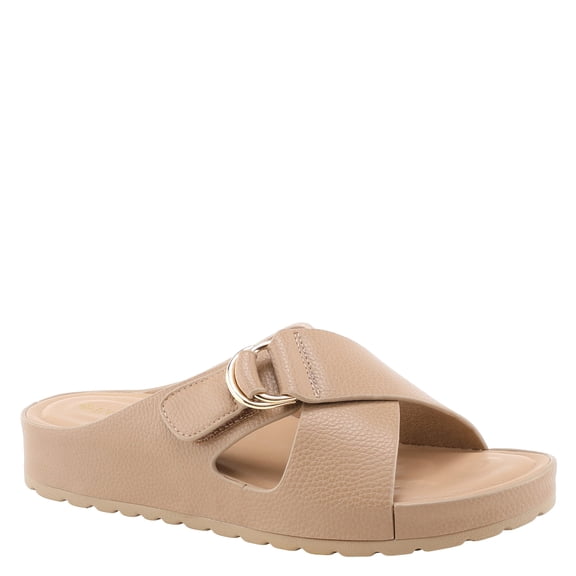 Patrizia Women's Rutha Criss-Cross Casual Slide Sandals with Slip-On Design
