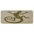 thumbnail image 1 of Reptile Kitchen Mat, Ornamental Colorful Lizard Patterns Moving Around Exotic Creature Theme, Plush Decorative Kitchen Mat with Non Slip Backing, 47" X 19", Green Tan, by Ambesonne, 1 of 1