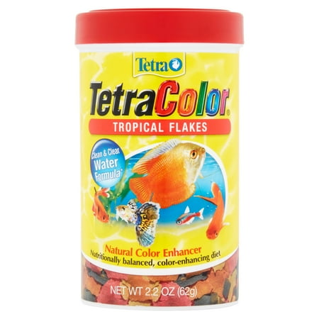 Tetra TetraColor Natural Color Enhancing Tropical Fish Flakes Fish Food, 2.2-oz