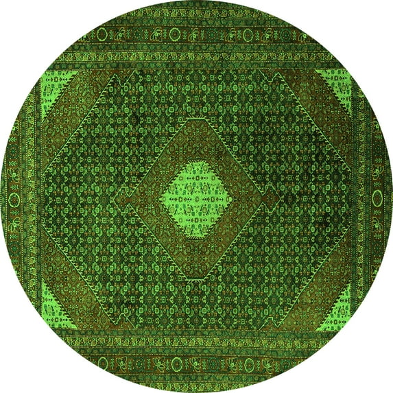 Ahgly Company Indoor Round Persian Green Traditional Area Rugs, 6' Round