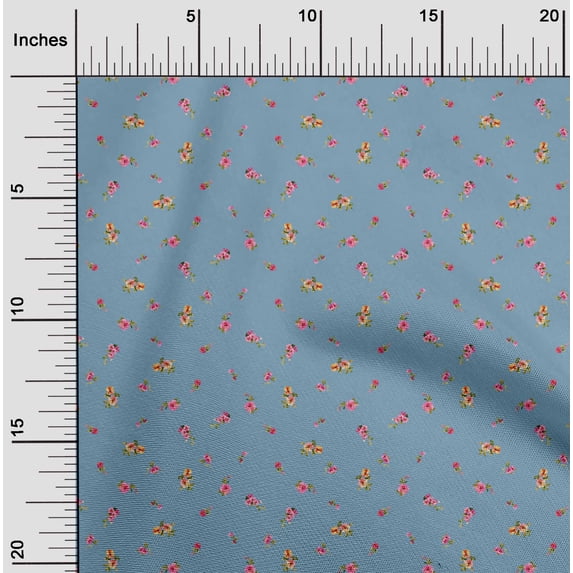 oneOone Polyester Lycra Fabric Leaves & Flower Floral Print Fabric by Yard 56 Inch Wide