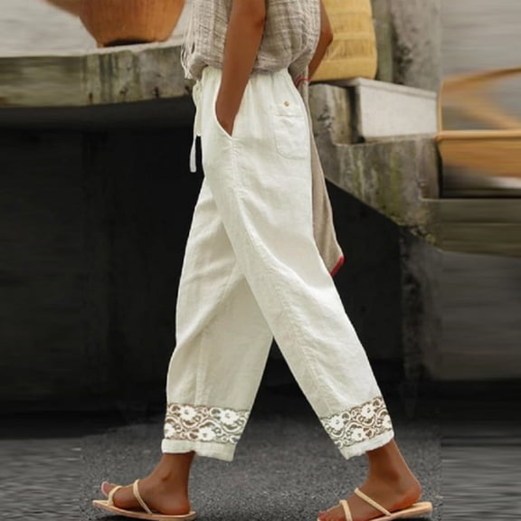 SIYUDAN Women Pants Women Pants Casual White Adult Pants Womens Comfy Work Pants High Waisted Trousers Summer Pants