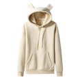 thumbnail image 2 of Fesfesfes Hooded Tops for Men Casual Solid Pullover Cute Cat Ears Fleece Pocket Sweatshirt Hoodie Clearance, 2 of 3