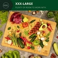 thumbnail image 4 of Royal Craft Wood Bamboo Cutting Board for Kitchen – Extra Large Wooden Butcher Block with Side Handles, Chopping Board for Meat, Turkey, Vegetables & Dough (3XL, 24" x 18"), 4 of 5
