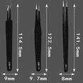 thumbnail image 2 of Anti-Static 12Pcs/Set Curved Straight Tweezers ESD Tweezers Stainless Steel Industrial Repair Tools, 2 of 6