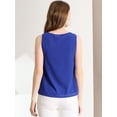 thumbnail image 2 of INSPIRE CHIC Camiseta Sin Mangas De Chifón Con Forro Y Parte Delantera Plisada Para Mujer Azul M, 2 of 5