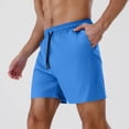 thumbnail image 2 of RYDCOT Mens Casual Shorts 9 inch Inseam Stretch Beach Shorts Elastic Waist Drawstring Summer Solf Shorts Sky Blue, 2 of 7