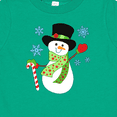 thumbnail image 4 of Inktastic Christmas Snowman in Top Hat with Candy Cane Boys or Girls Baby T-Shirt, 4 of 5