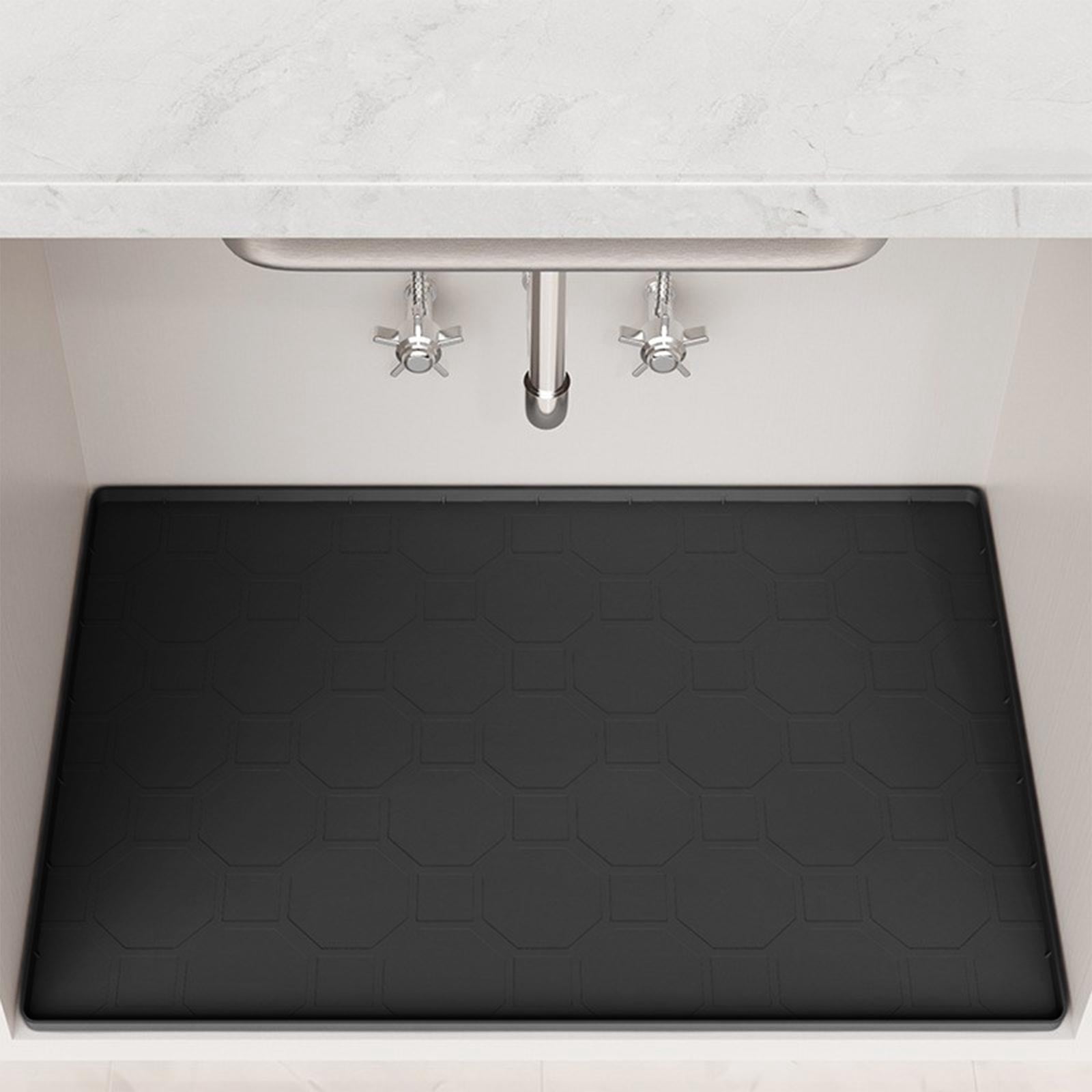 karymi Mat for Under Sink 27.59 X 22in for Bathroom Kitchen Cabinets Easiest to Clean Under Shelf Liner NonSlip EcoFriendly Drip Tray Room Decor