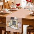 thumbnail image 5 of Pink Brown Cute Cat Table Runner 60 Inches, Cartoon Funny Heater Cats Bed Runner Dresser Scarves Tabletop for Indoor Outdoor Parties/Ceremony/Banquet, 13" x 60", 5 of 8