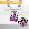 thumbnail image 3 of Couple Skulls Luggage Tag, Travel Tags, Handbag Tag - Square PU Leather 2 Pack with Privacy Cover and Stainless Steel Ring - Suitable for Travel, Backpack, Handbag [Amazon Approved], 3 of 7