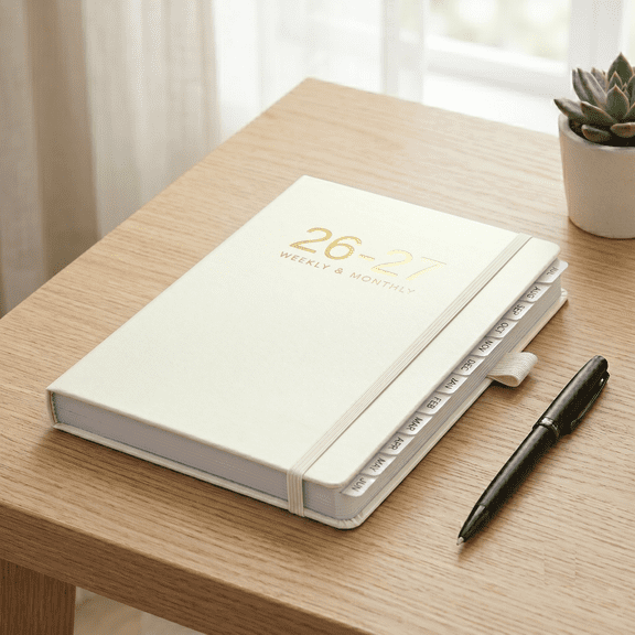 2026-2027 Weekly Monthly Planner, Hardcover 12 Month Yearly Agenda Notebook with Monthly Index Tabs, Durable Task Organizer Plan Book for Office Business Daily Schedule & Appointment Tracking Use