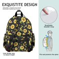 thumbnail image 5 of Sunflower and Butterfly Black Pattern Cute School Backpack Bag for School with Padded Back and Adjustable Shoulder Straps 15.25"x11.5"x5.25", 5 of 5