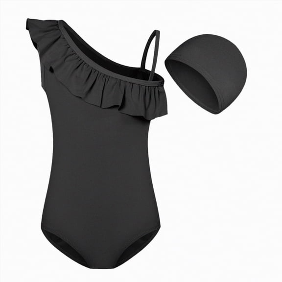 mgoYE Girl Swimsuit Size 10-12 Tankini Girl Tankini Swimsuit with Skirt 2 Pieces Criss Cross Ruched Bathing Suits Printed Swim 2026 Teen Swimwear(Black,7-8 Years)