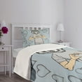 thumbnail image 5 of Ambesonne Valentine Quilted Bedspread Set 2 Pcs, Dog Hearts Romantic, Twin Size, Sand Brown Slate Blue, 5 of 6
