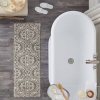 Addy home Medallion Collection 100 % Cotton Non-skid Plush Bath Rug, 22" x 60" Runner
