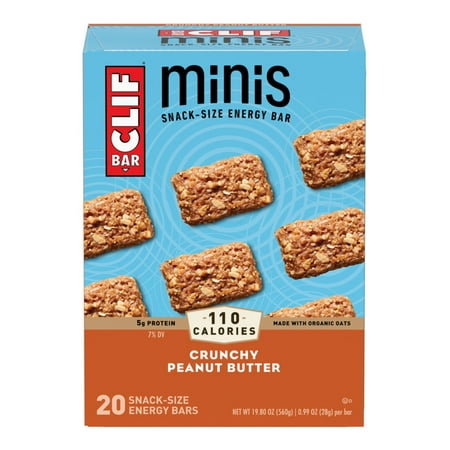 CLIF BAR Minis Energy Bars Crunchy Peanut Butter 5g Protein Bar 20 Ct 0.99 oz