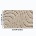 thumbnail image 3 of Wave Textured Soft Floor Mat, 23.6 x 15.8-Inch Polyester Blend Rug for Bathroom, Bedroom and Entryway, Brown, 3 of 7